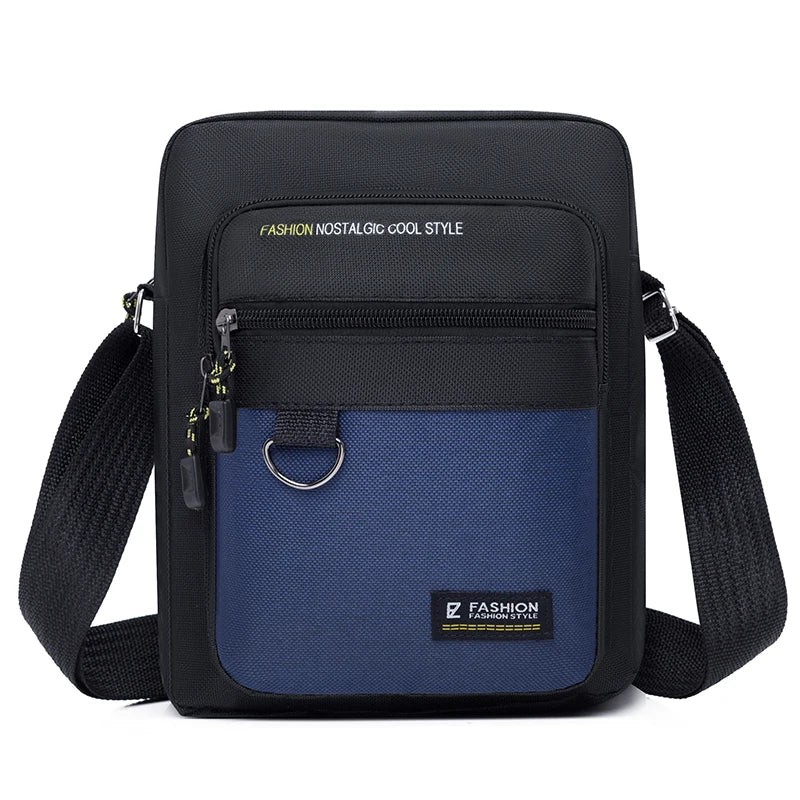 Men's Fashion Casual Oxford Leather Shoulder Bag Lightweight Elegant Small Messenger Handbag Stylish Purse for Men