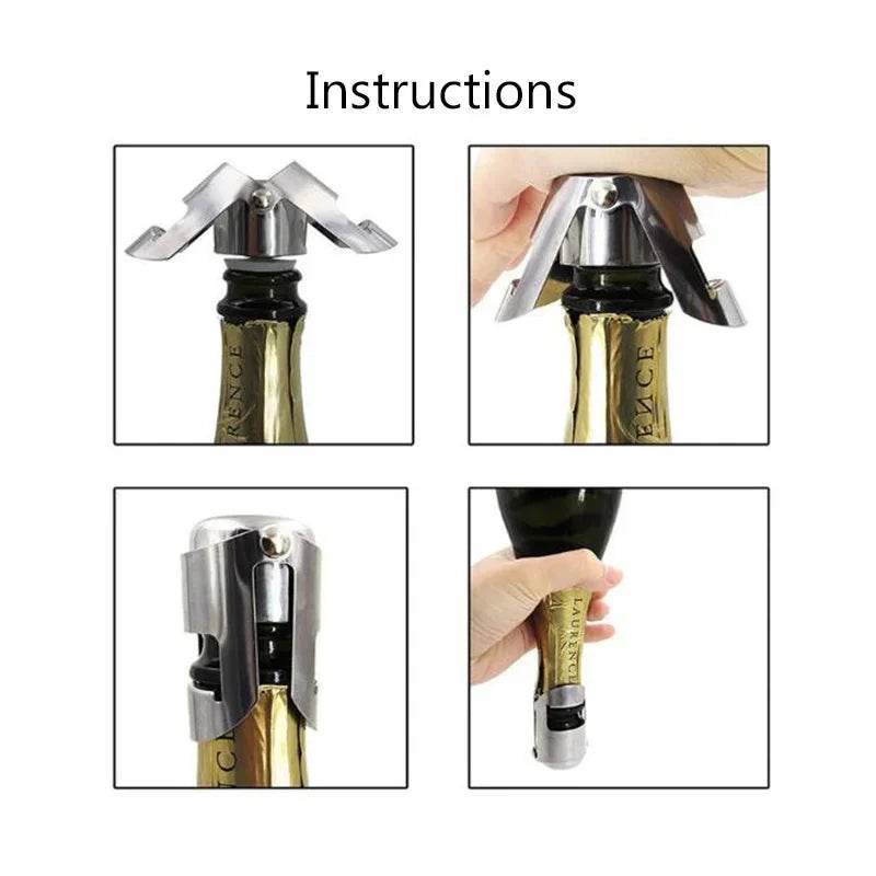 1pcs Champagne Bottle Stopper Stainless Steel Sparkling Grape Wine Bottle Plug Vacuum Sealer Bottle Liquor Flow Stopper Cap Bar - P12 Hub Europe