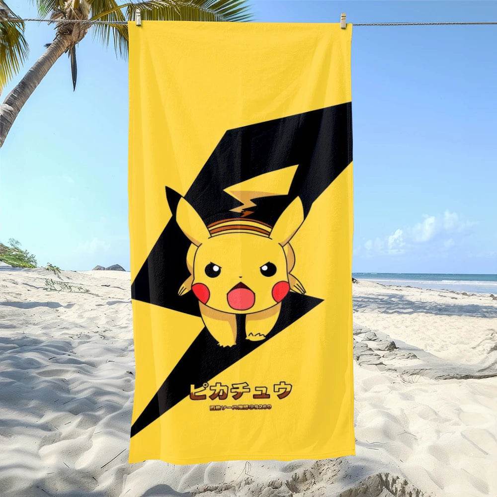 Pikachu-Printed Beach Towels: Fun for Pokémon Fans at the Shore! Suitable for towels, bath towels, beach towels - P12 Hub Europe