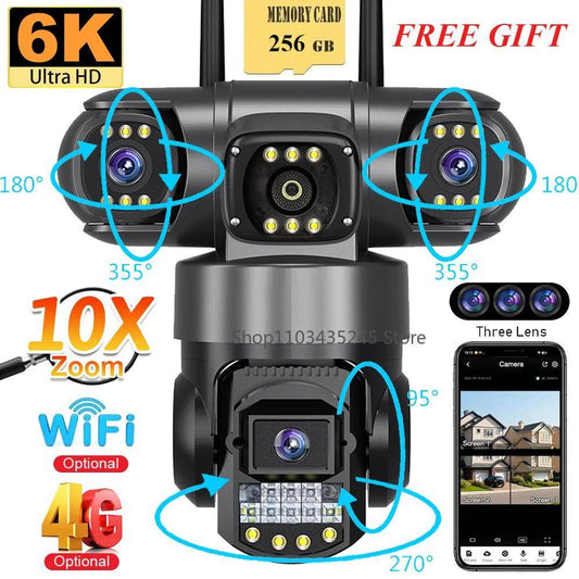 Camera PTZ 3-Lens 4G/WiFi 12MP, 10x Zoom, Color Night - P12 Hub Europe