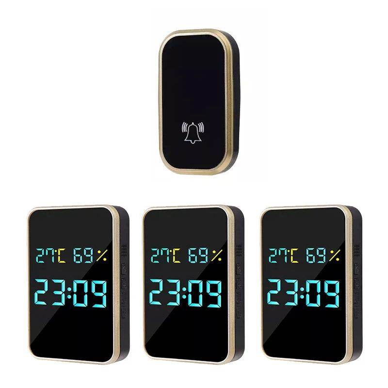 Doorbell Self-Powered Wireless | Temp/Humidity Display, 433MHz - P12 Hub Europe