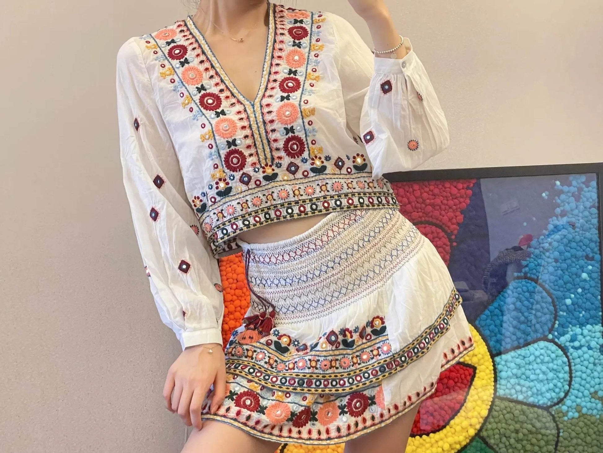Ethnic Embroidered Top Skirt Set - P12 Hub Europe