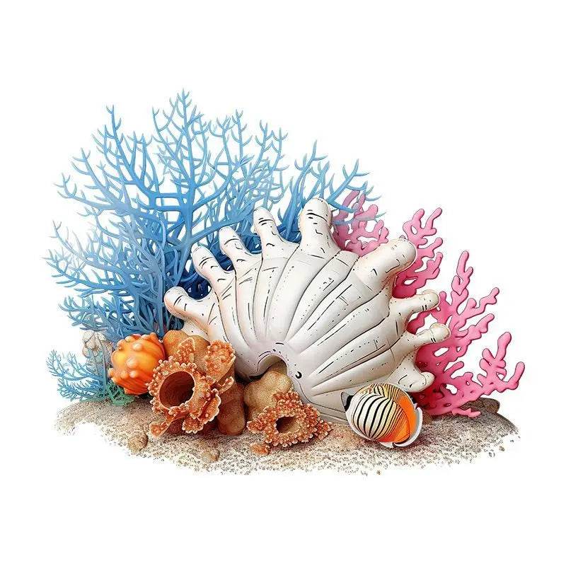 Ocean Beach Pearl Shell Wall Sticker Bathroom Toilet Decor Living Room Cabinet Home Decoration Decals Beautify Water-proof Decal - P12 Hub Europe