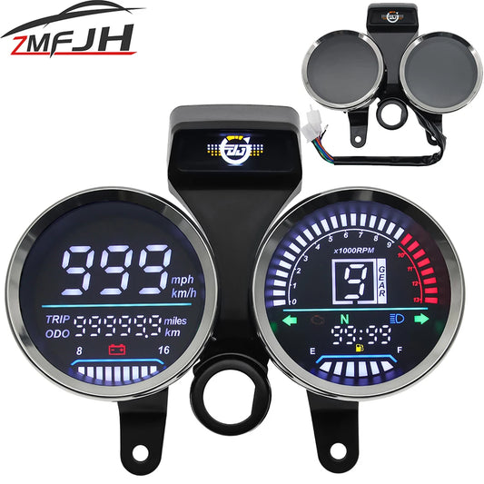 A Motorcycle Speed Tachometer For Suzuki GN 125 Digital Meter Assembly Speedometer Odometer Gauge Gear Indicator Instrument