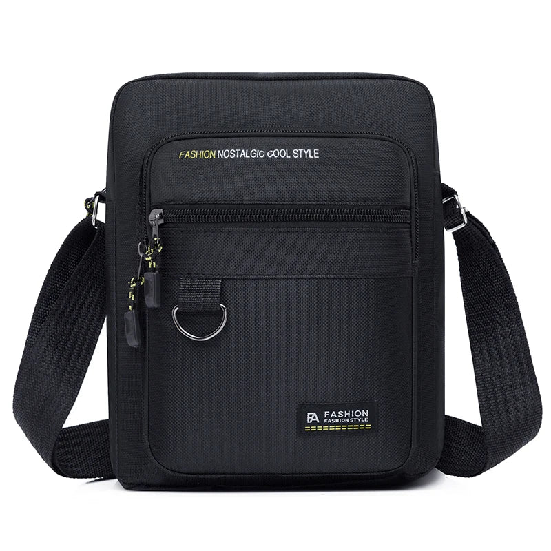 Men's Fashion Casual Oxford Leather Shoulder Bag Lightweight Elegant Small Messenger Handbag Stylish Purse for Men