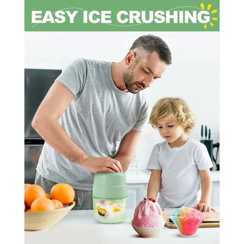 Snow Cone Machine Shaved Ice Machine Manual Ice Shaver Machine Double Stainless Steel Blade Ice Crusher