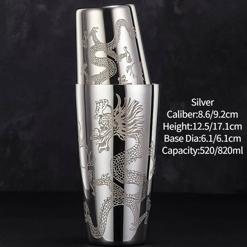 Bar Cocktail Shaker Boston Shaker Stainless Steel Engraving Shaker Bar Accessory Bartender Tools For Home And Bar - P12 Hub Europe