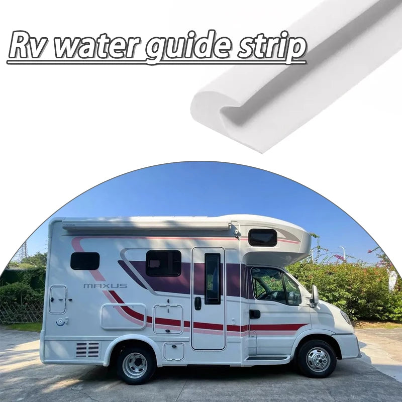 1m Van Gutter Rain GuardDrip Stop Water Guide Rubber Waterproof Sealing Strip for Caravan Motorhome Camper RV Accessories
