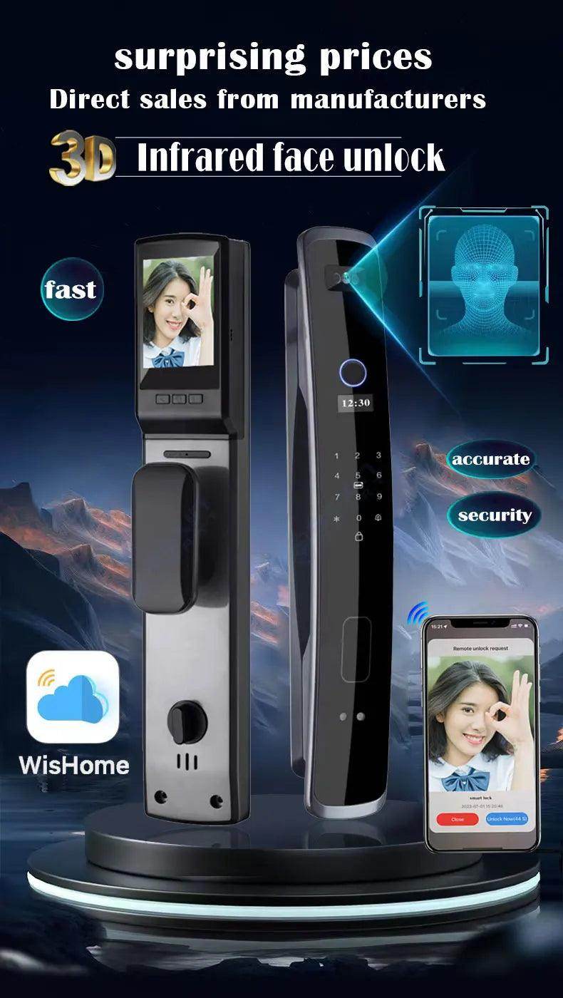 3D Face Lock w/ Camera & SIM | WiFi, Fingerprint, Card, NFC, IP66 - P12 Hub Europe