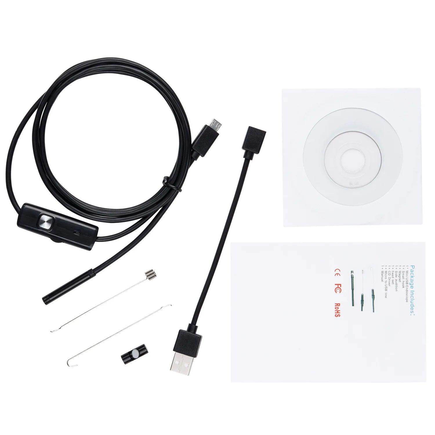 Endoscope Camera 3-in-1 5.5/7mm, USB/Micro USB, IP67, Android/PC - P12 Hub Europe