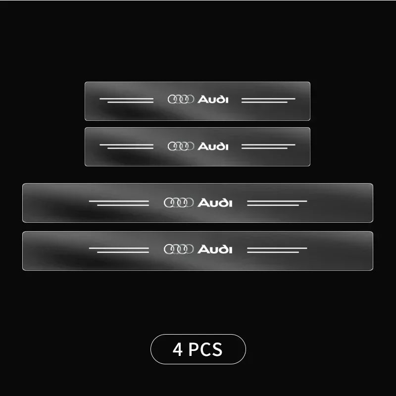 4pcs Car Threshold Sticker Scratch Resistant Transparent Film Protector For Audi S Q5 A4 B9 B7 A1 A5 Q3 Q7 A6 C6 C7 A4L A3 Sline