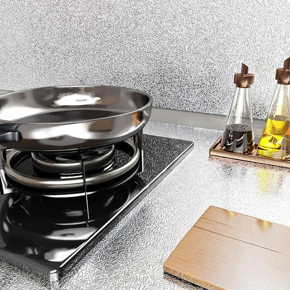 Kitchen Oil-proof Self Adhesive Stickers Anti Fouling High Temperature Waterproof Aluminum Foil Wallpaper Cabinet Contact Papers - P12 Hub Europe