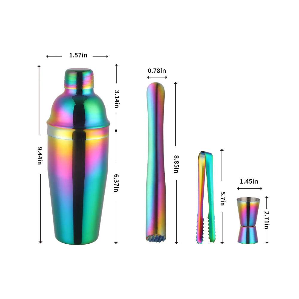 1-8PCS 750Ml Stainless Steel Bar Cocktail Shaker Set Bartender Tools Moijto Muddler Wine Bottle Stopper Cocktail Boston Barware - P12 Hub Europe
