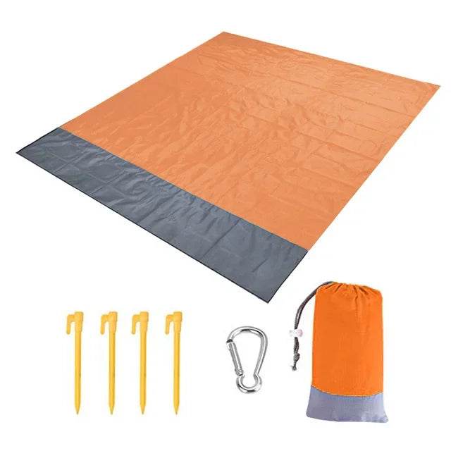 2x2.1m Waterproof Pocket Beach Mat Blanket Folding Camping Mattress Portable Lightweight Mat Outdoor Picnic Mat Sand Beach Towel - P12 Hub Europe