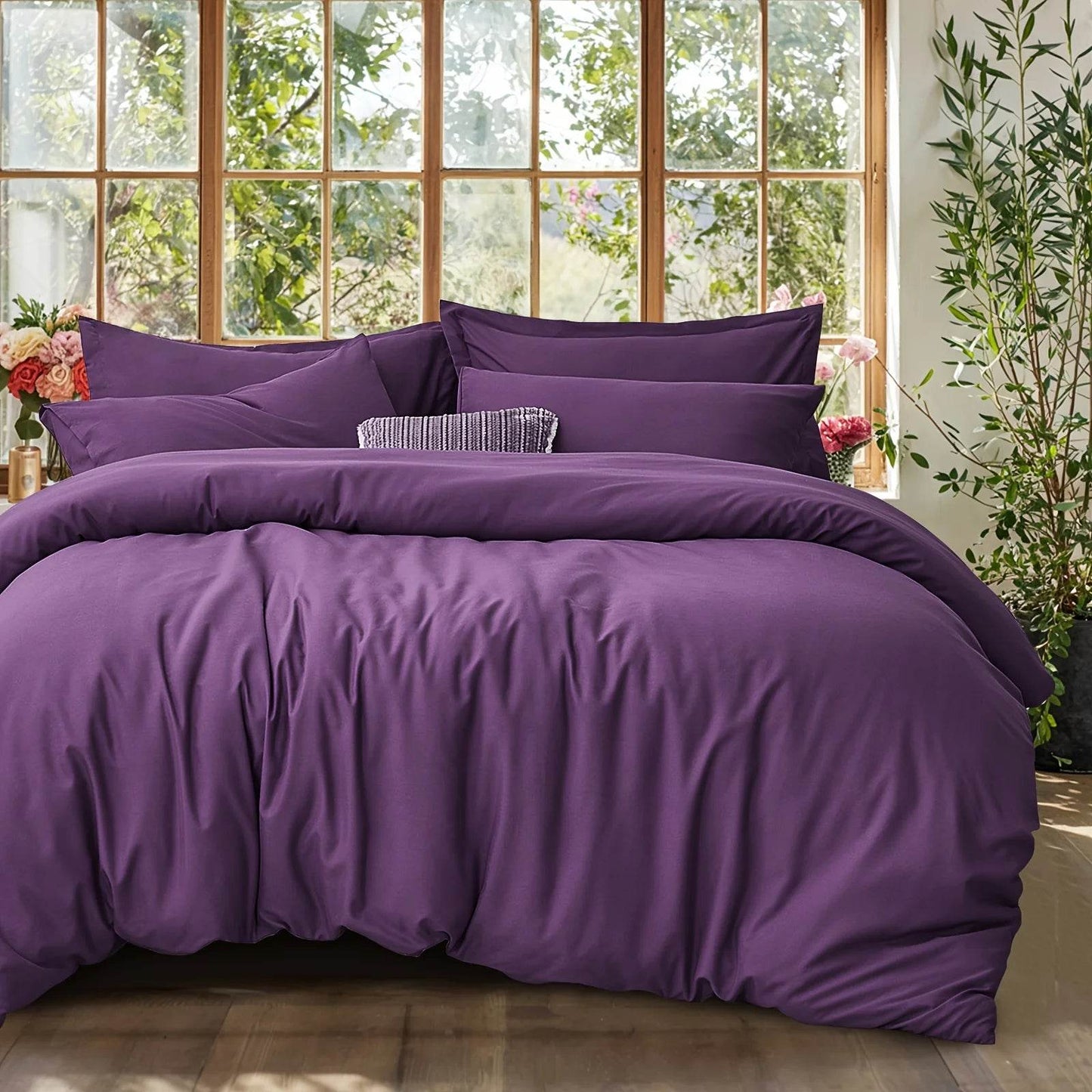 Summer Cooling Soft Cotton Duvet Cover Set for Bedroom And Guest Room - Includes 1 Duvet Cover And 1/2 Pillowcases - P12 Hub Europe