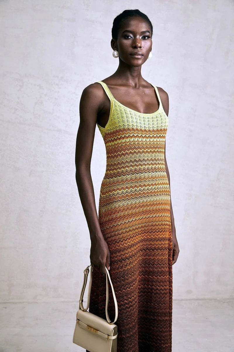 Knit Sleeveless Long Dress - Elegant Boho Chic - P12 Hub Europe