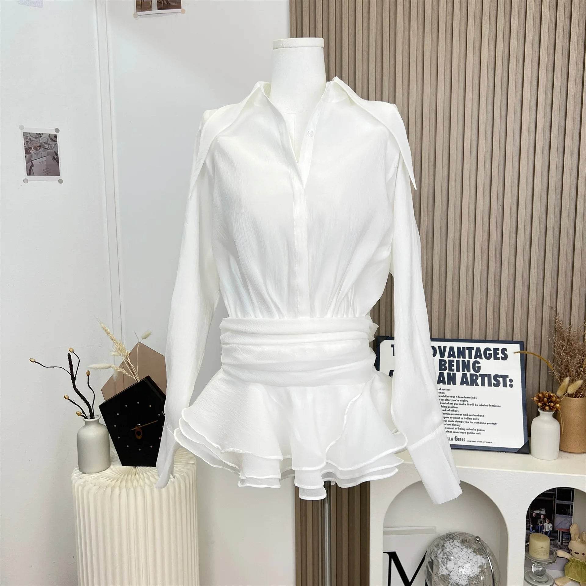 White Ruffled Nightclub Mini Dress - P12 Hub Europe