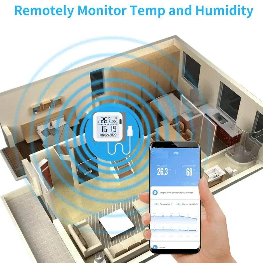 WiFi Temp Humidity Sensor | LCD, Backlight, Smart Life - P12 Hub Europe