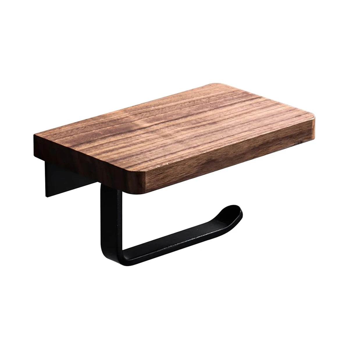 Solid Wood Toilet Paper Holder - Punch-Free Phone Storage Rack - Bathroom Accessories & Supplies - P12 Hub Europe