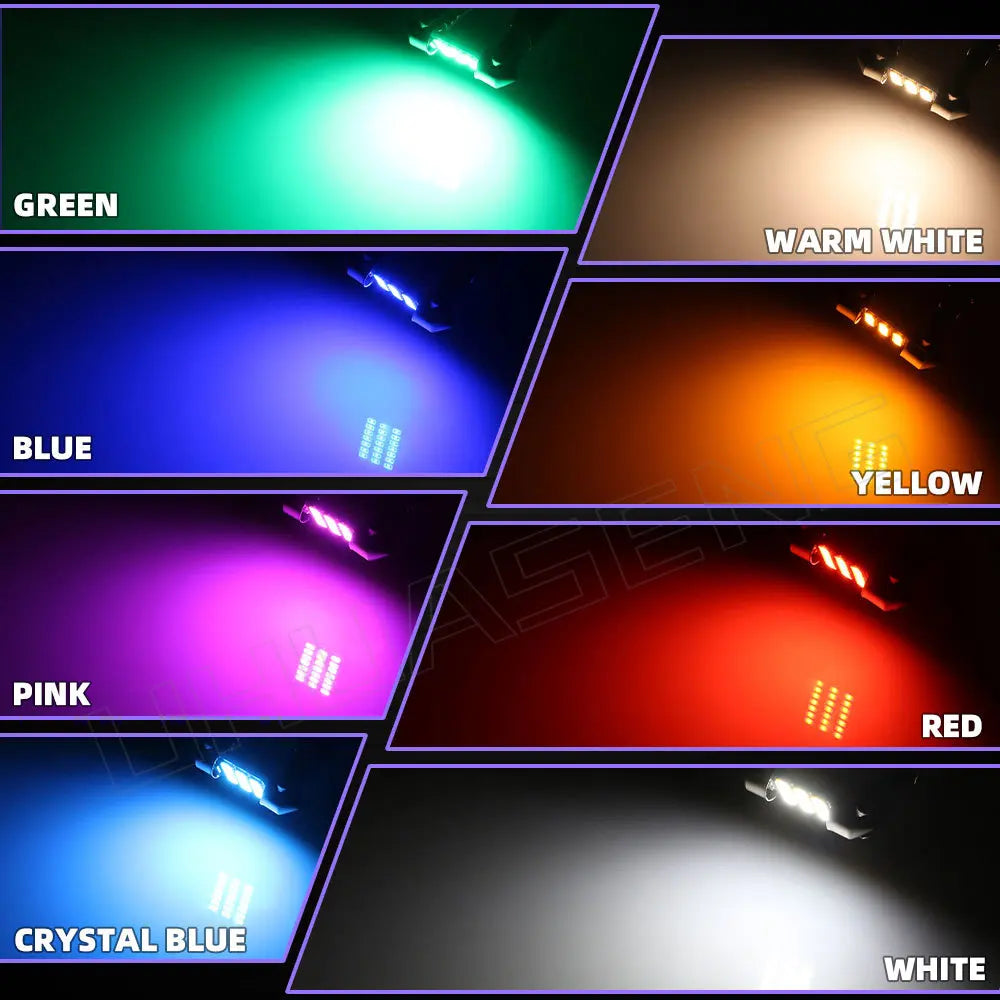 UHUASENG 2PCS C5W Red Blue Pink Warm White C10W Led Bulb T10 W5W BA9S T4W Festoon 28mm 31mm 36mm 39mm 41mm Signal Lamp Car Light