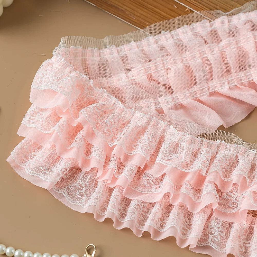 2meters Pink Lace Ribbons Trim For Party Dress Decor Fabric DIY Apparel Sewing Supplies Clothing Collar Cuff Needlework Crafts - P12 Hub Europe