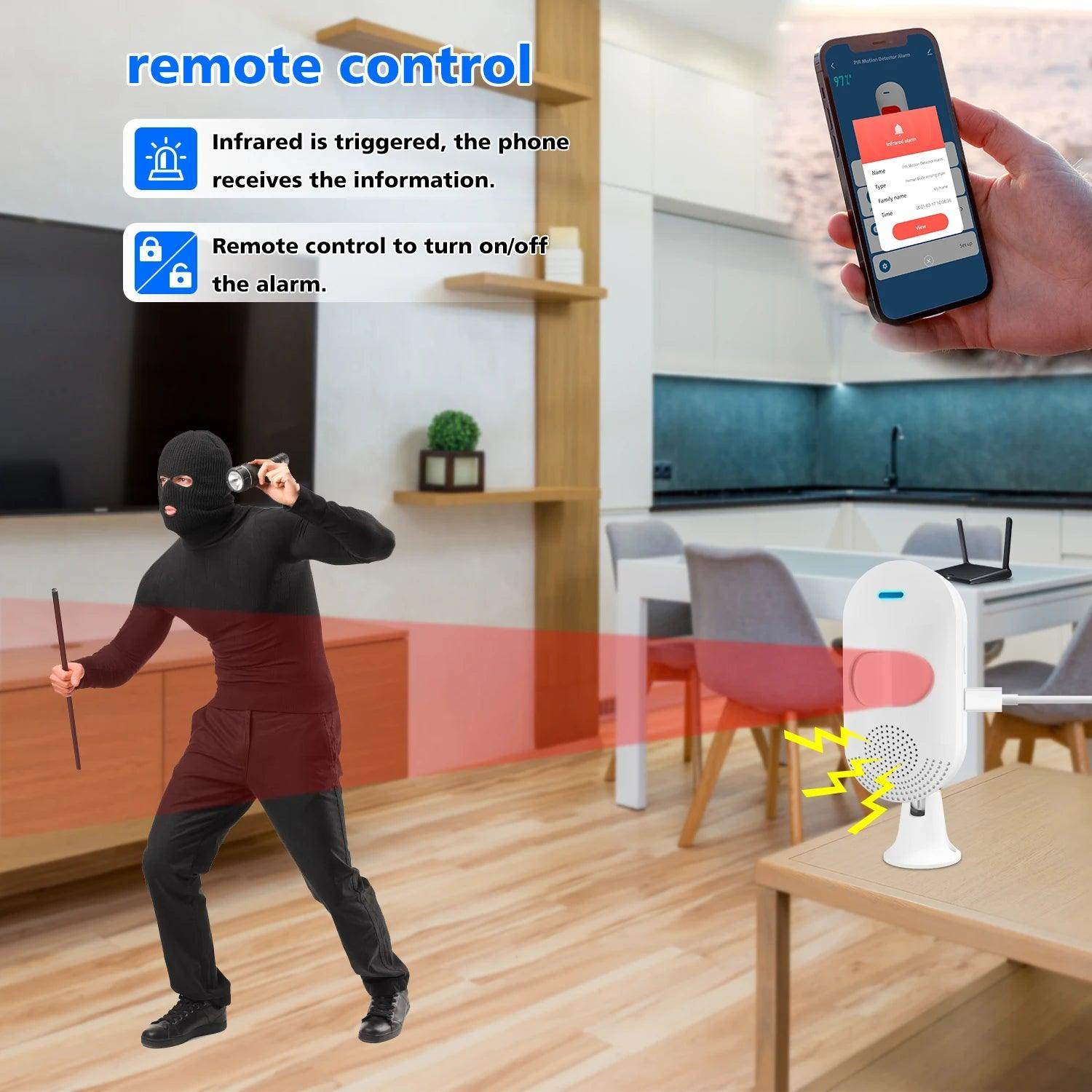 Sensor Alarm WiFi PIR Tuya Smart - P12 Hub Europe