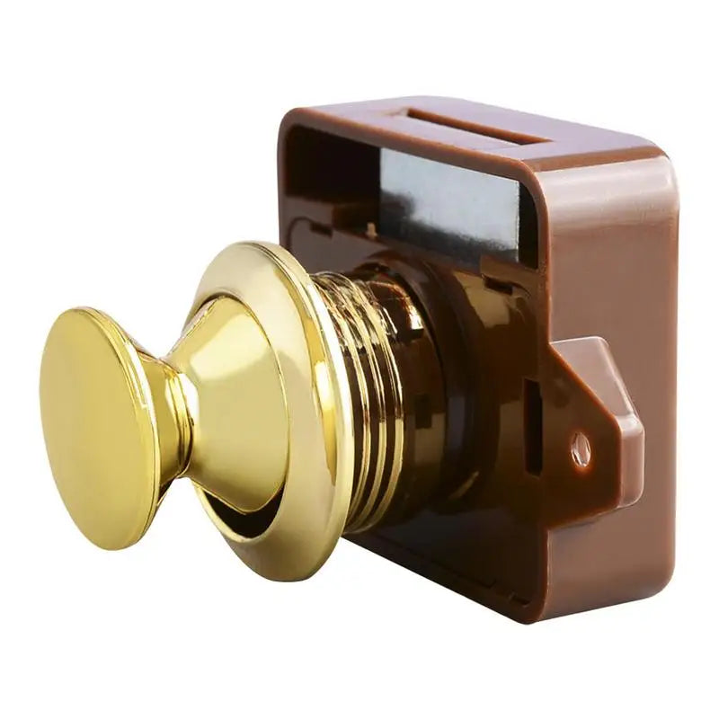 Keyless RV Push Cabinet Lock Push Button Latches Cabinet Door Catches Locks Drawer Keyless Zinc Alloy Button For RVs Camper Van