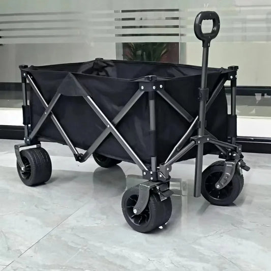 Portable Outdoor Cart, Heavy-Duty Folding Trolley, Smooth Bearing Design, Picnic Wagon, Convenient Folding Storage