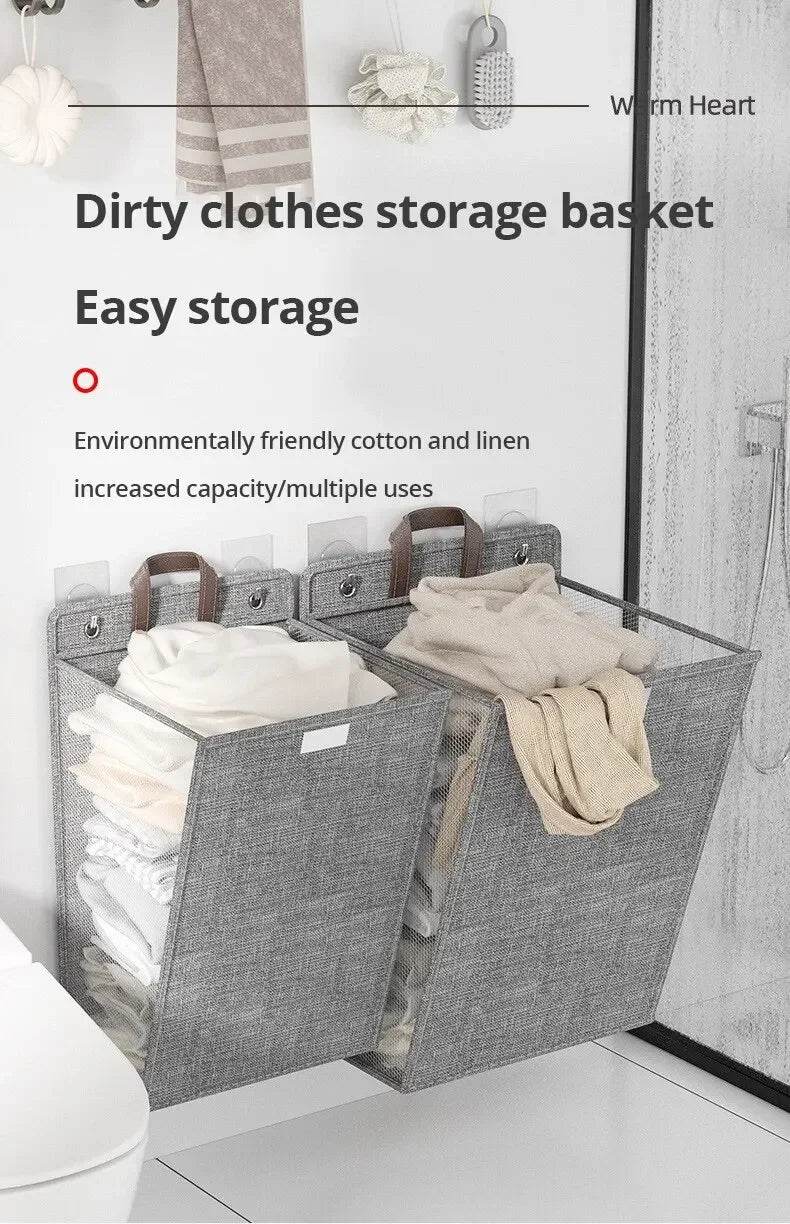 Foldable Adhesive Wall-Mounted Laundry Hamper - P12 Hub Europe