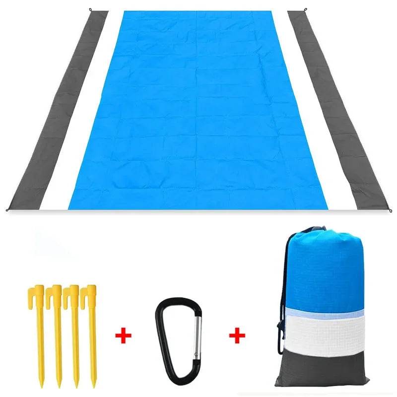 2x2.1m Waterproof Pocket Beach Mat Blanket Folding Camping Mattress Portable Lightweight Mat Outdoor Picnic Mat Sand Beach Towel - P12 Hub Europe