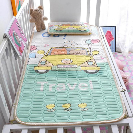 Baby Bed Mat Kit, Viscose Latex Fiber,Kids Sleeping Sheet,Cartoon Bed Cover,Boys Girls,Cooling Summer Home Bedding 60*120cm 2pcs - P12 Hub Europe