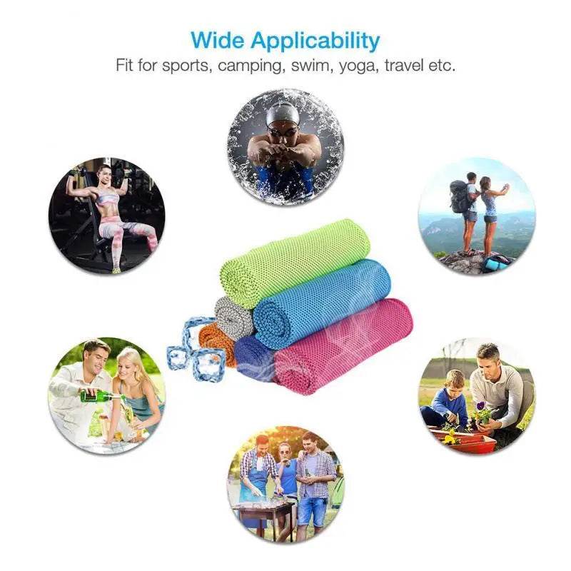 Cooling Towel Neck Wrap Lce Sports Beach Towels Cold Microfiber Cloth For Yoga Golf Gym Fitness Summer Outdoor Work100X30cm - P12 Hub Europe