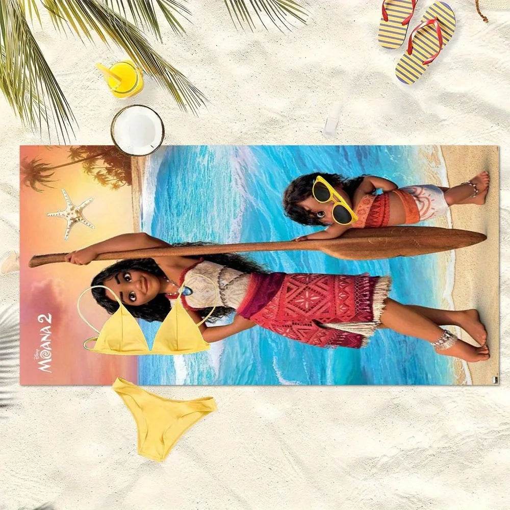 Moana 2 Beach Towel: Dive into Adventure with Maui and Moana! Suitable for towels, bath towels, beach towels, gifts - P12 Hub Europe