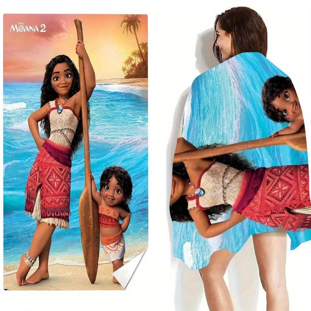 Moana 2 Beach Towel: Dive into Adventure with Maui and Moana! Suitable for towels, bath towels, beach towels, gifts - P12 Hub Europe