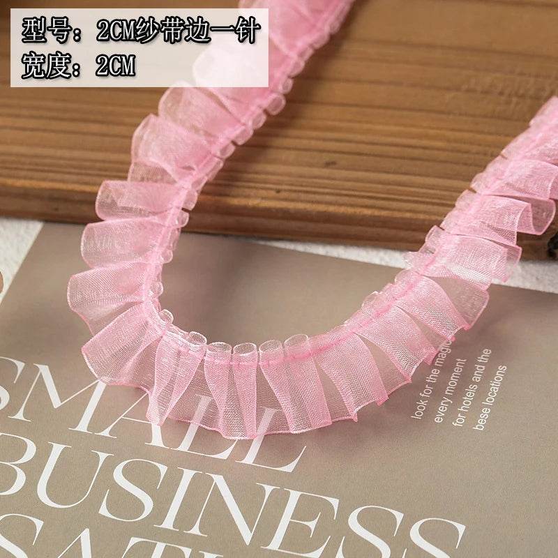 2meters Pink Lace Ribbons Trim For Party Dress Decor Fabric DIY Apparel Sewing Supplies Clothing Collar Cuff Needlework Crafts - P12 Hub Europe