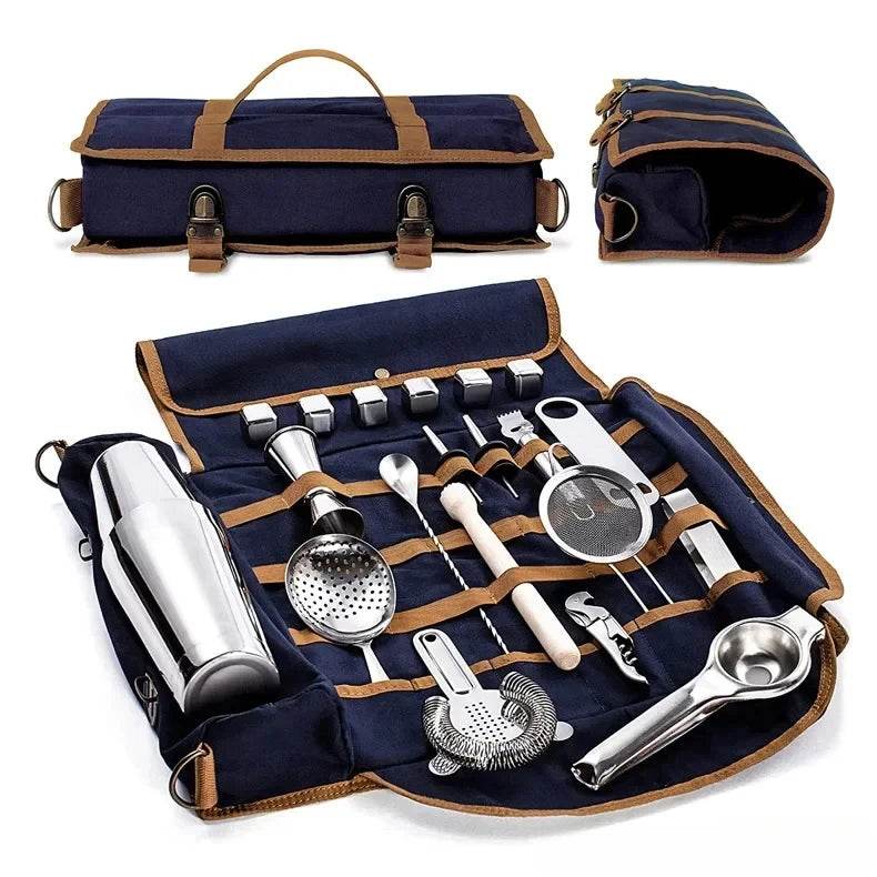 Professional Bartender Travel Bag Portable Bar Canvas Tool Bag Cocktail Shaker Wine Set Storage Bag Without Tools - P12 Hub Europe