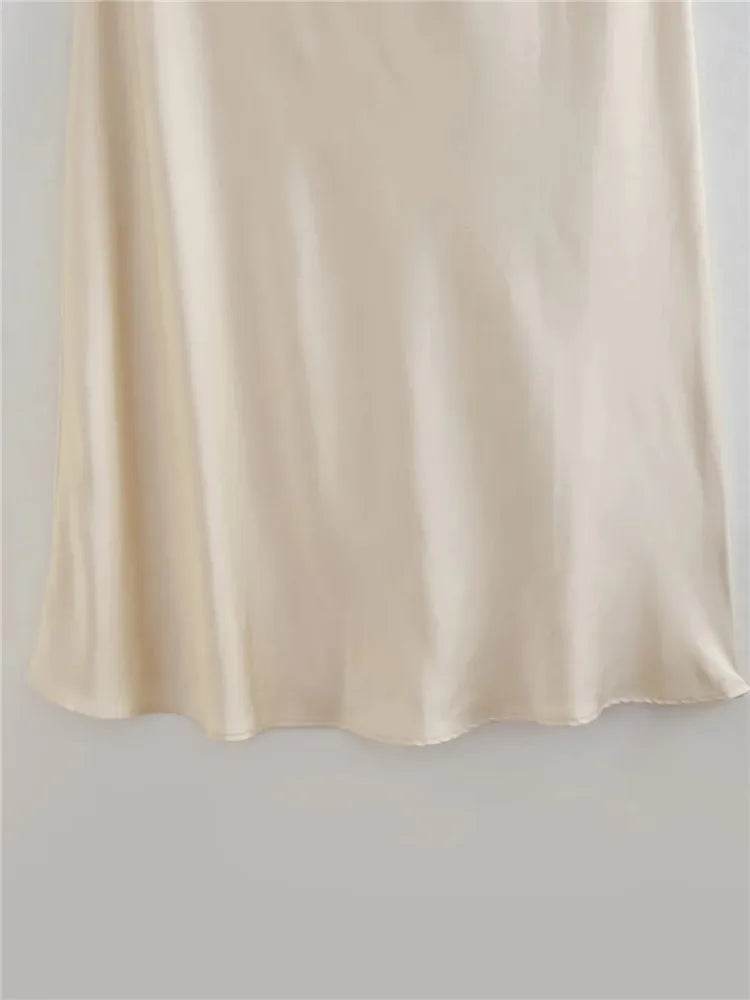 Flower Halter Satin Dress - Backless Summer Party - P12 Hub Europe