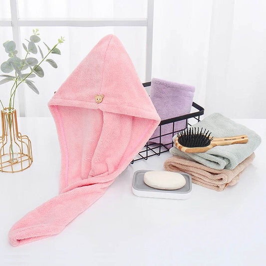 1PC Hair Drying Hat Quick-dry Microfiber Hair Towel Cap Hat Women Bath Hat Solid Towel Cap Super Absorption Turban Hair Dry Cap - P12 Hub Europe