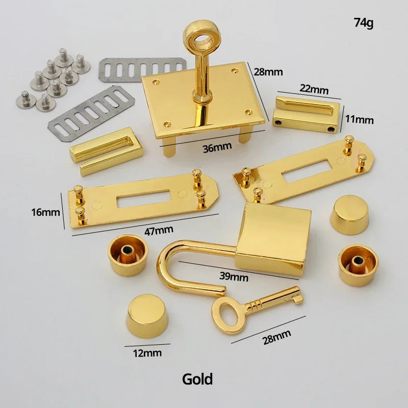 1Set Fashion Metal Bag Locks Clasp Bag Lcok Set For Handbags Purse Tote Closures Snap Clasps DIY Hardware Case Bag Accessories