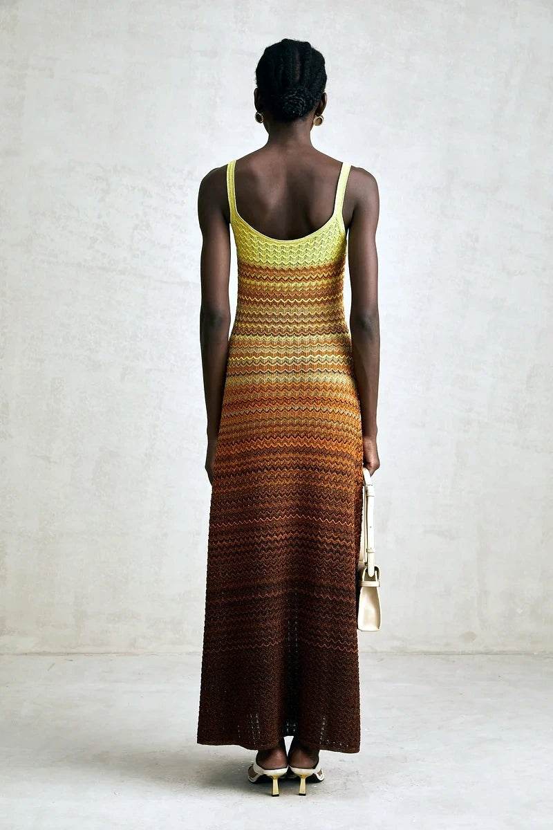 Knit Sleeveless Long Dress - Elegant Boho Chic - P12 Hub Europe
