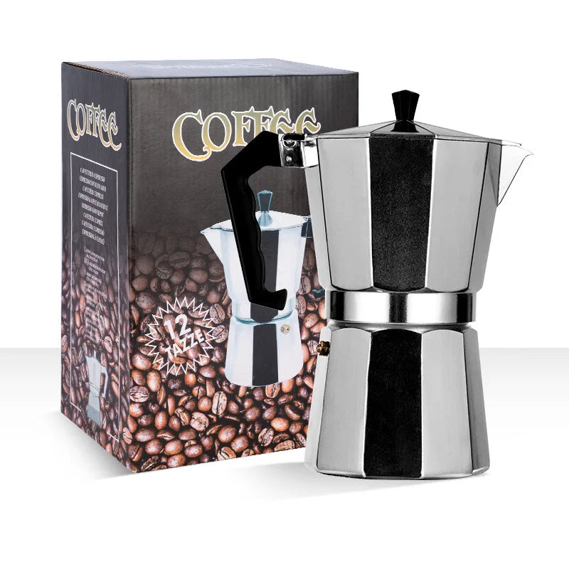Moka Pot Italian Coffee Machine Espresso Aluminum Geyser Coffee Maker Kettle Latte Stove Classic Coffee Barista Accessories