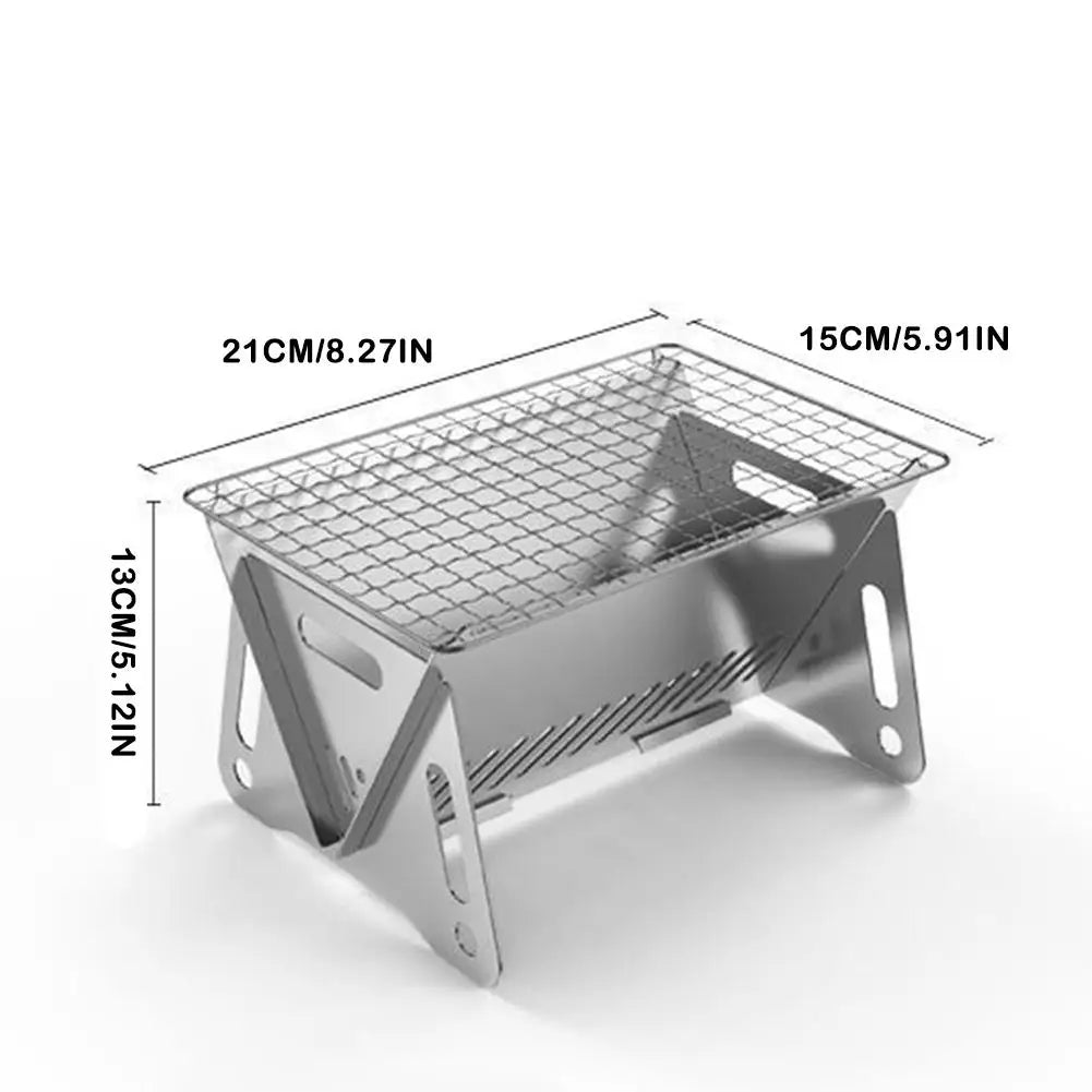 Steel Incinerator Grill BBQ Charcoal Stove Outdoor Picnic Portable Folding Stove Camping Equipment Kitchen Supplies