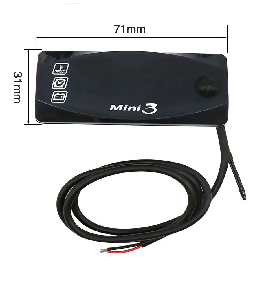 Universal Mini 3 in 1 Meter Instruction LED Display Air Temp+Time+Volt Meter Gauge Multi-Function for Scooter Bike Motorcycle