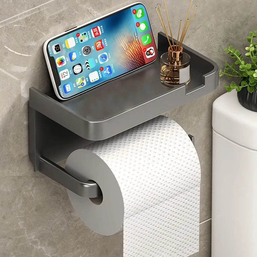 Wall Mounted Toilet Paper Holder Rustproof Thickened Plastic Storage Rack For Bathroom Kitchen Toilet Paper Roll Holder - P12 Hub Europe