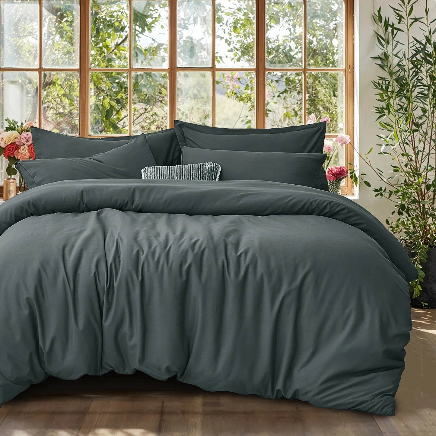 Summer Cooling Soft Cotton Duvet Cover Set for Bedroom And Guest Room - Includes 1 Duvet Cover And 1/2 Pillowcases - P12 Hub Europe