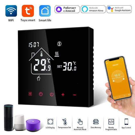 Smart Thermostat Tuya WiFi | Electric Floor/Boiler, Alexa, Google, Alice - P12 Hub Europe