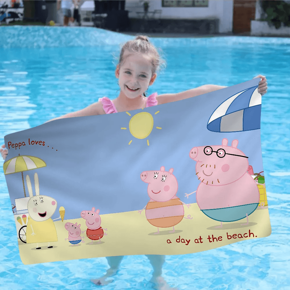 Cartoon P-Peppa Pig Microfiber Beach Towel Absorbent Quick Dry Soft Yoga Swimming Resort Mountain Climbing Towel - P12 Hub Europe