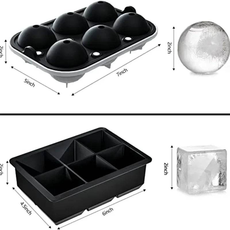4/6/8/15Grids Silicone Ice Cube Molds Spherical Ice Cube Molds Ice Cream Ice Cube Making Machine Reusable Whiskey Ice Cube Molds - P12 Hub Europe