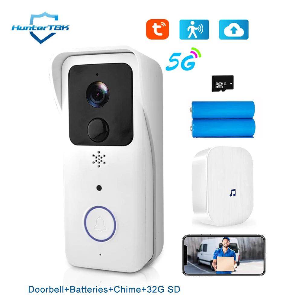 WiFi Doorbell 1080P | 5G/2.4G, PIR, Night Vision, Tuya - P12 Hub Europe