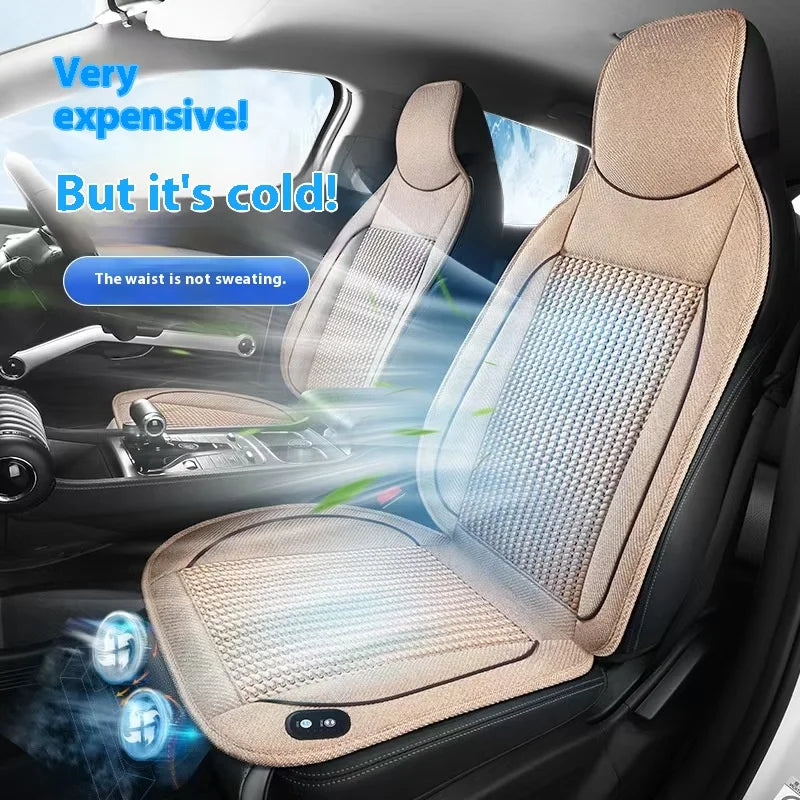 12V summer cool cushion seat ventilation car cushion air conditioning cooling fan blowing massage seat cushion seat cover